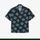 Lacoste Erkek Relaxed Fit Kısa Kollu Desenli Siyah Gömlek