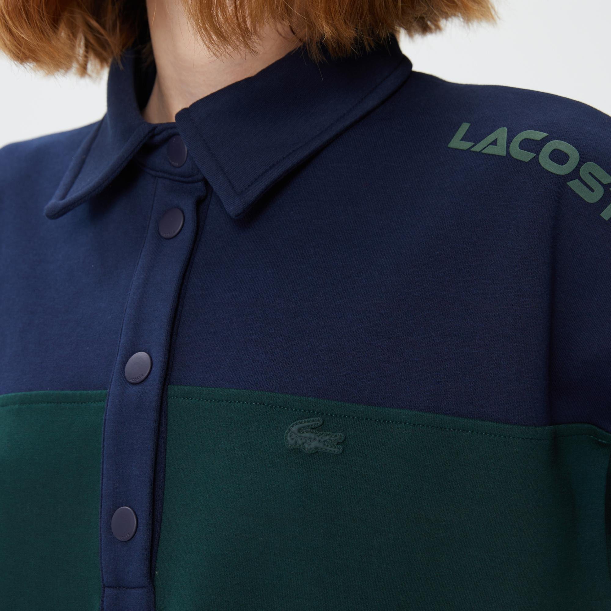 Lacoste Kadın Regular Fit Kısa Kollu Polo Yaka Renk Bloklu Yeşil Elbise