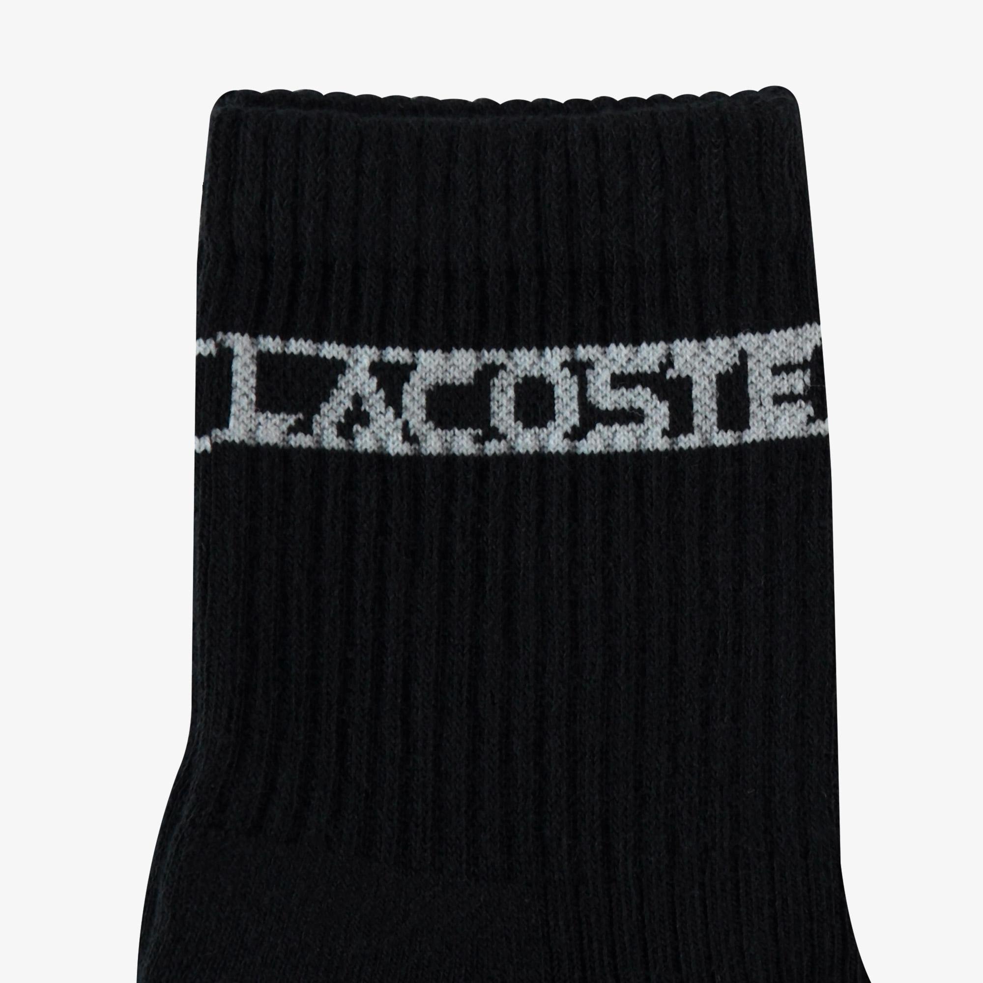 Lacoste Unisex Baskılı Siyah Çorap