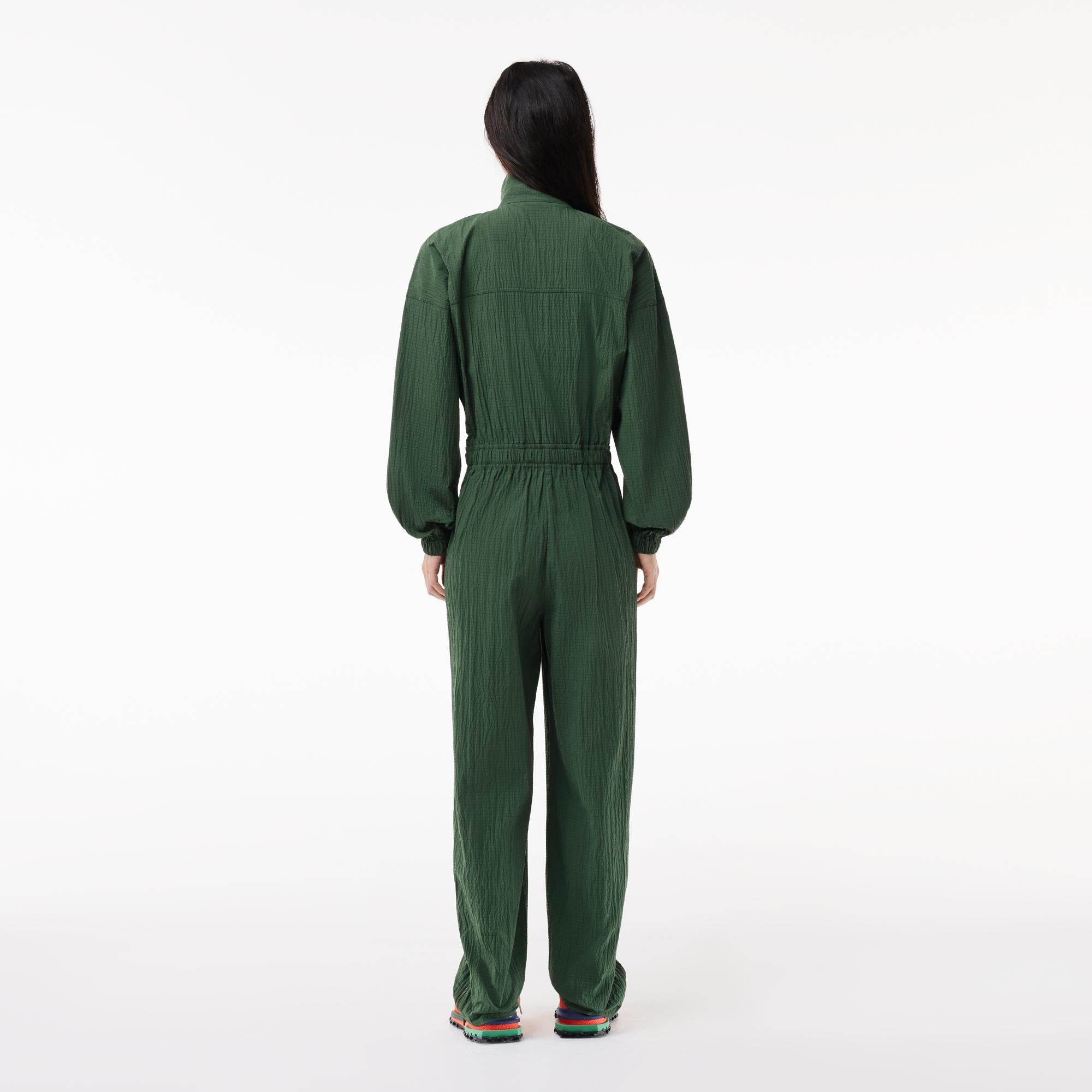 Lacoste Kadın Regular Fit Uzun Kollu Fermuarlı Yeşil Elbise