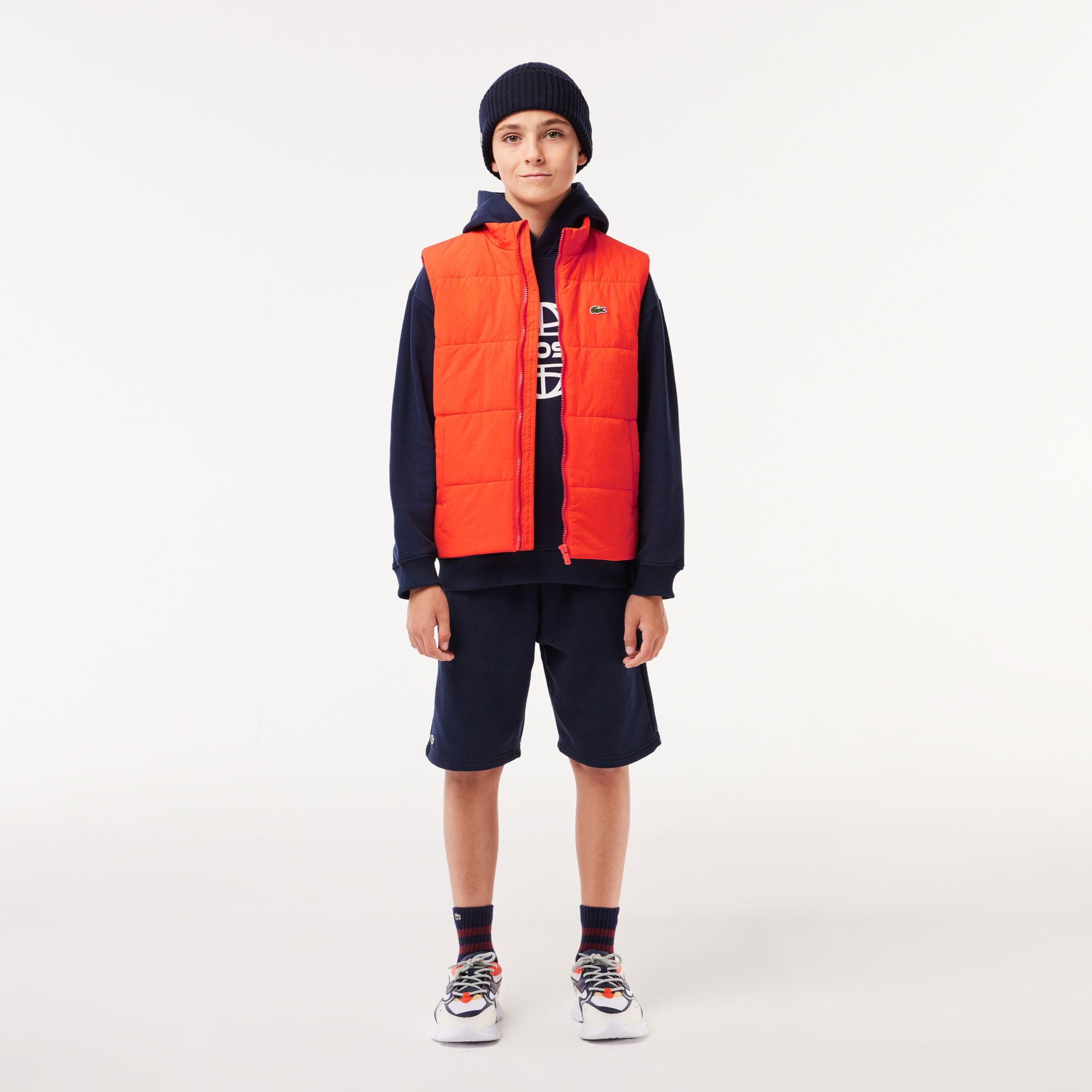 Lacoste Çocuk Kapitone Turuncu Mont