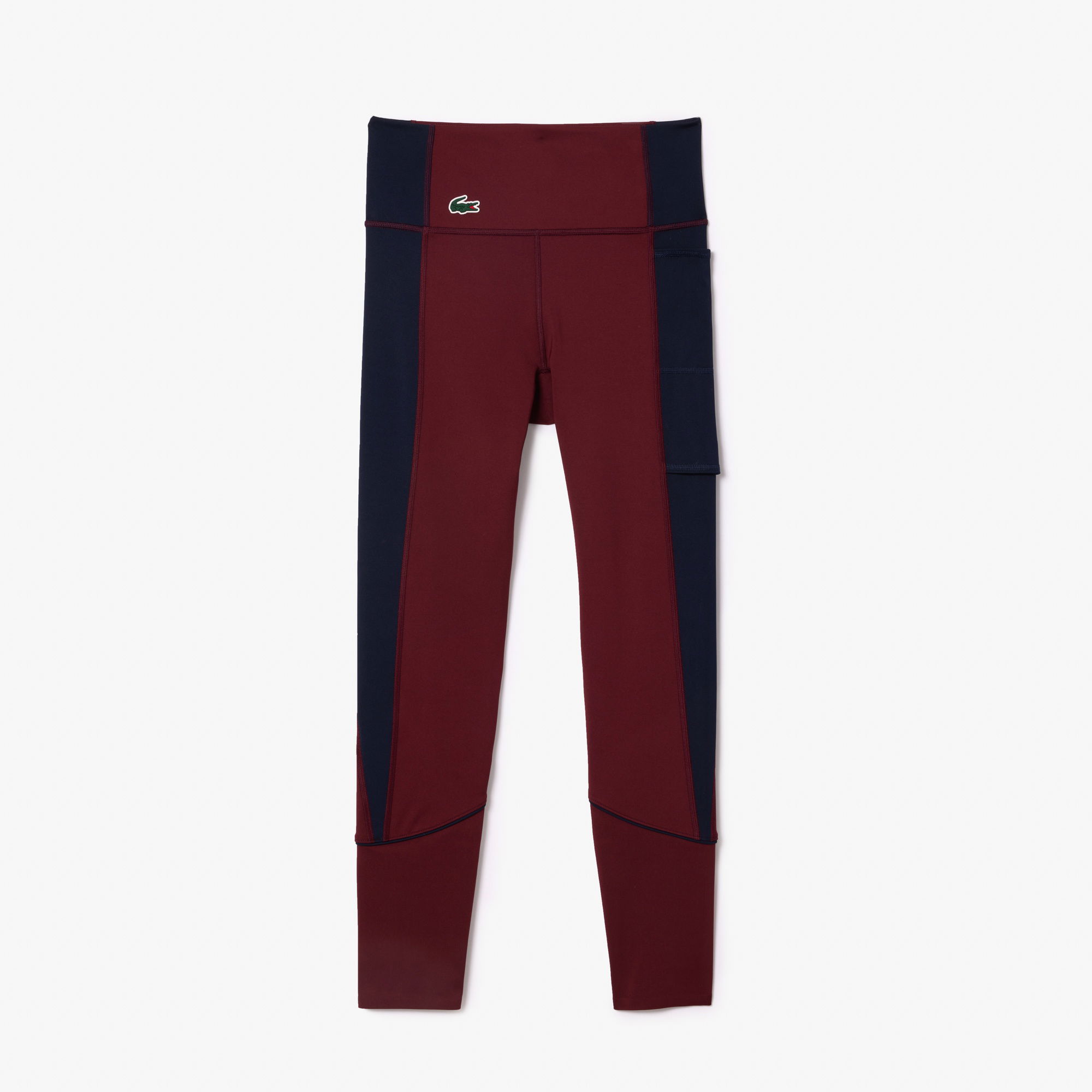Lacoste Kadın Slim Fit Renk Bloklu Bordo Tayt