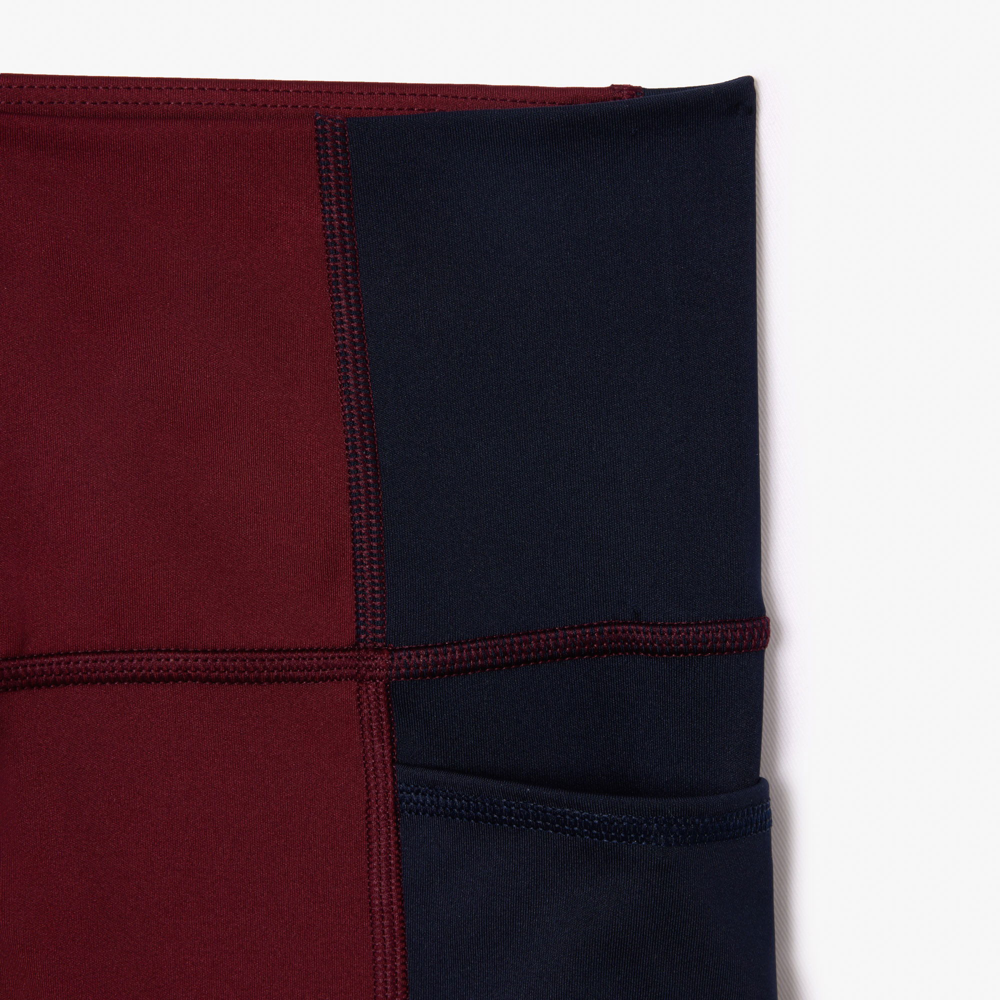 Lacoste Kadın Slim Fit Renk Bloklu Bordo Tayt