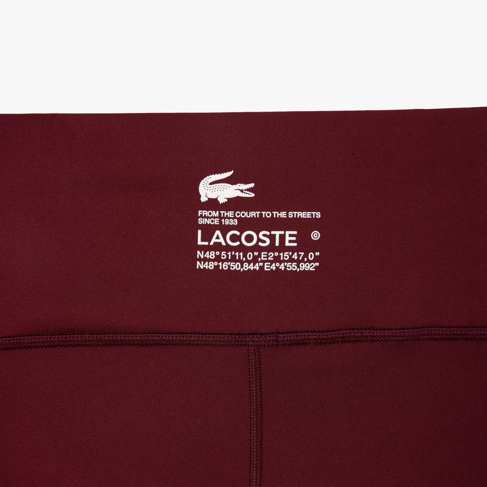 Lacoste Kadın Slim Fit Renk Bloklu Bordo Tayt
