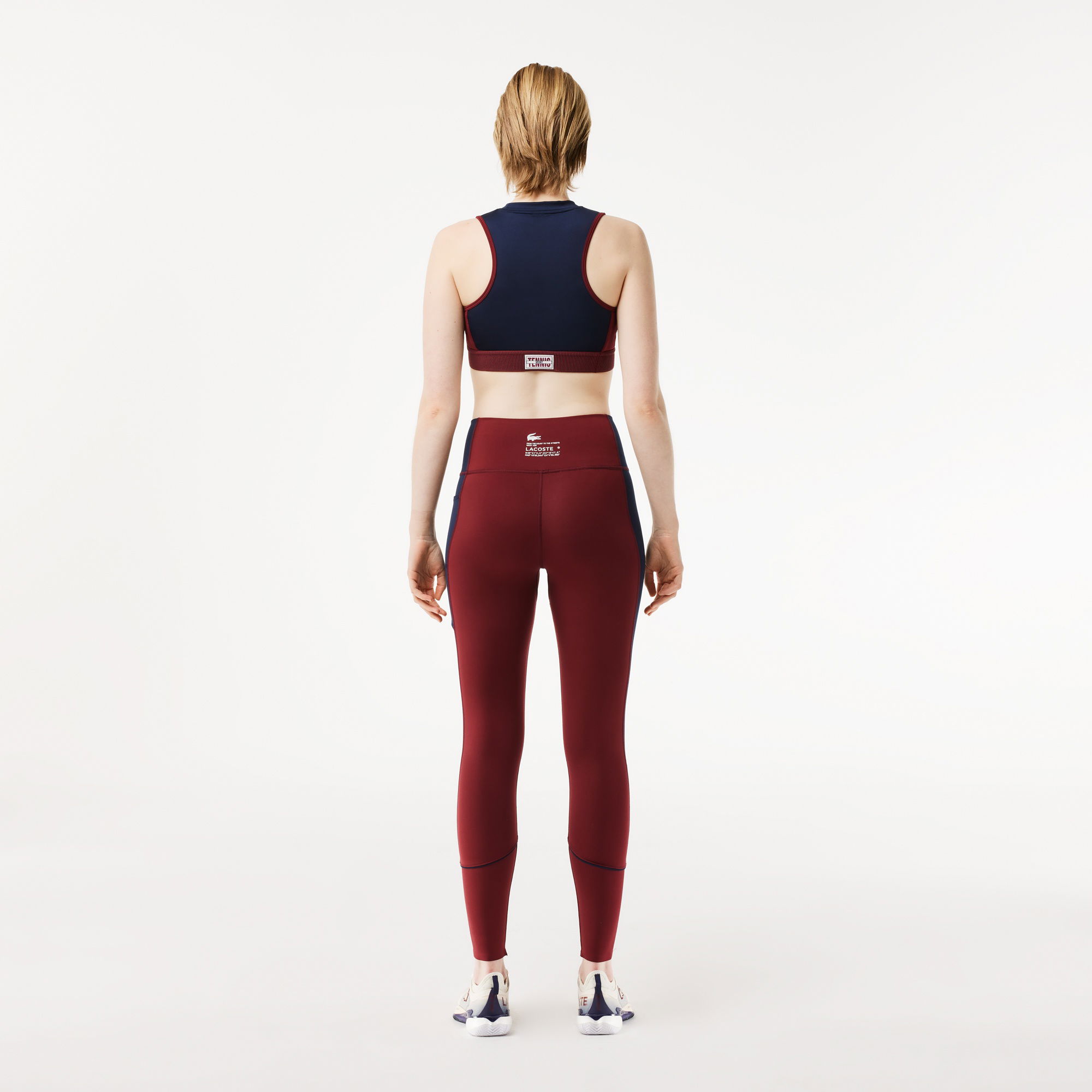 Lacoste Kadın Slim Fit Renk Bloklu Bordo Tayt