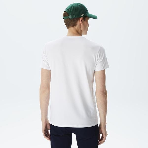 Lacoste Erkek Slim Fit Bisiklet Yaka Beyaz T-Shirt
