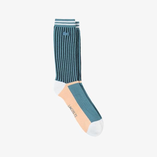 Lacoste Unisex Renk Bloklu Renkli Çorap