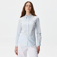 Lacoste Kadın Slim Fit Mavi GömlekT01