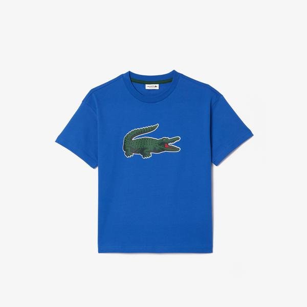 Lacoste Çocuk Baskılı Mavi T-shirt
