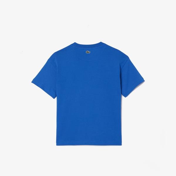 Lacoste Çocuk Baskılı Mavi T-shirt