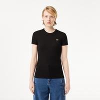 Lacoste Kadın Bisiklet Yaka Siyah T-Shirt031