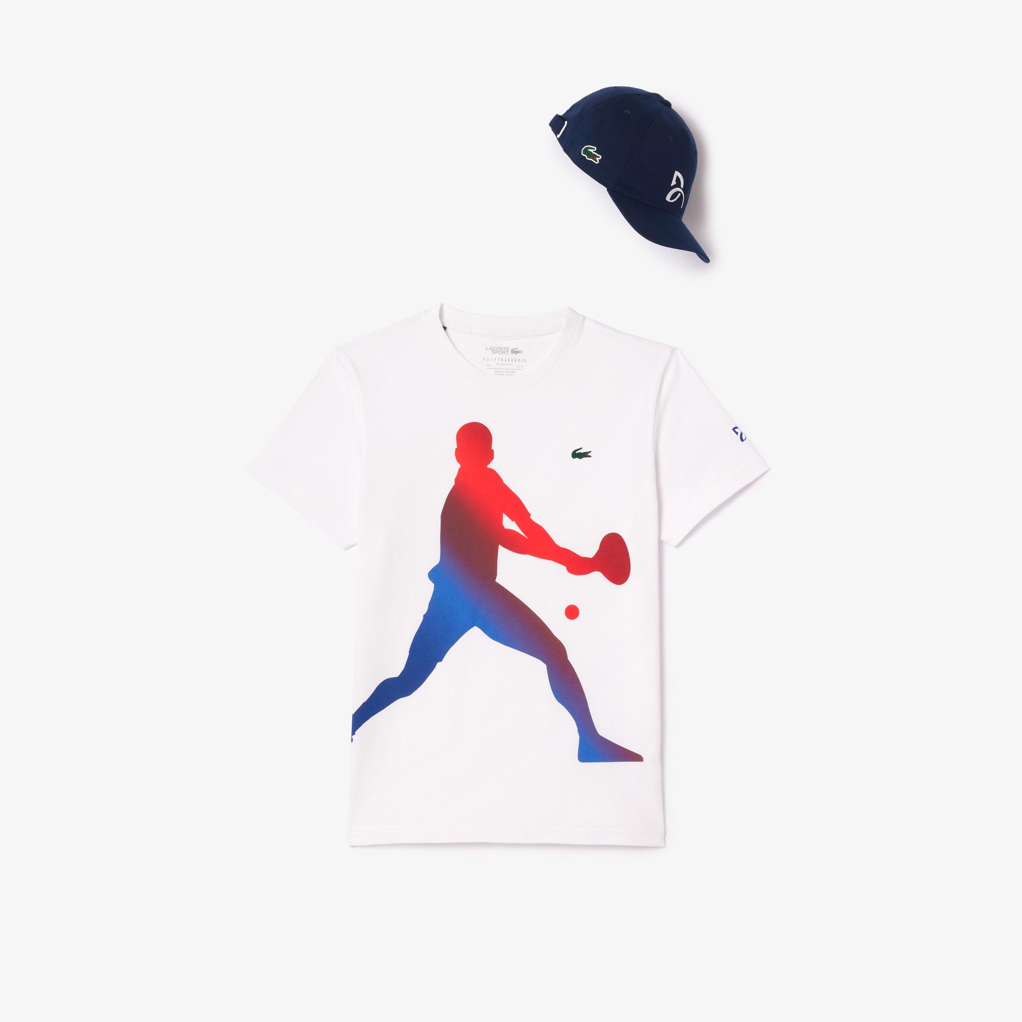 Lacoste Erkek Regular Fit Bisiklet Yaka Baskılı Beyaz T-shirt
