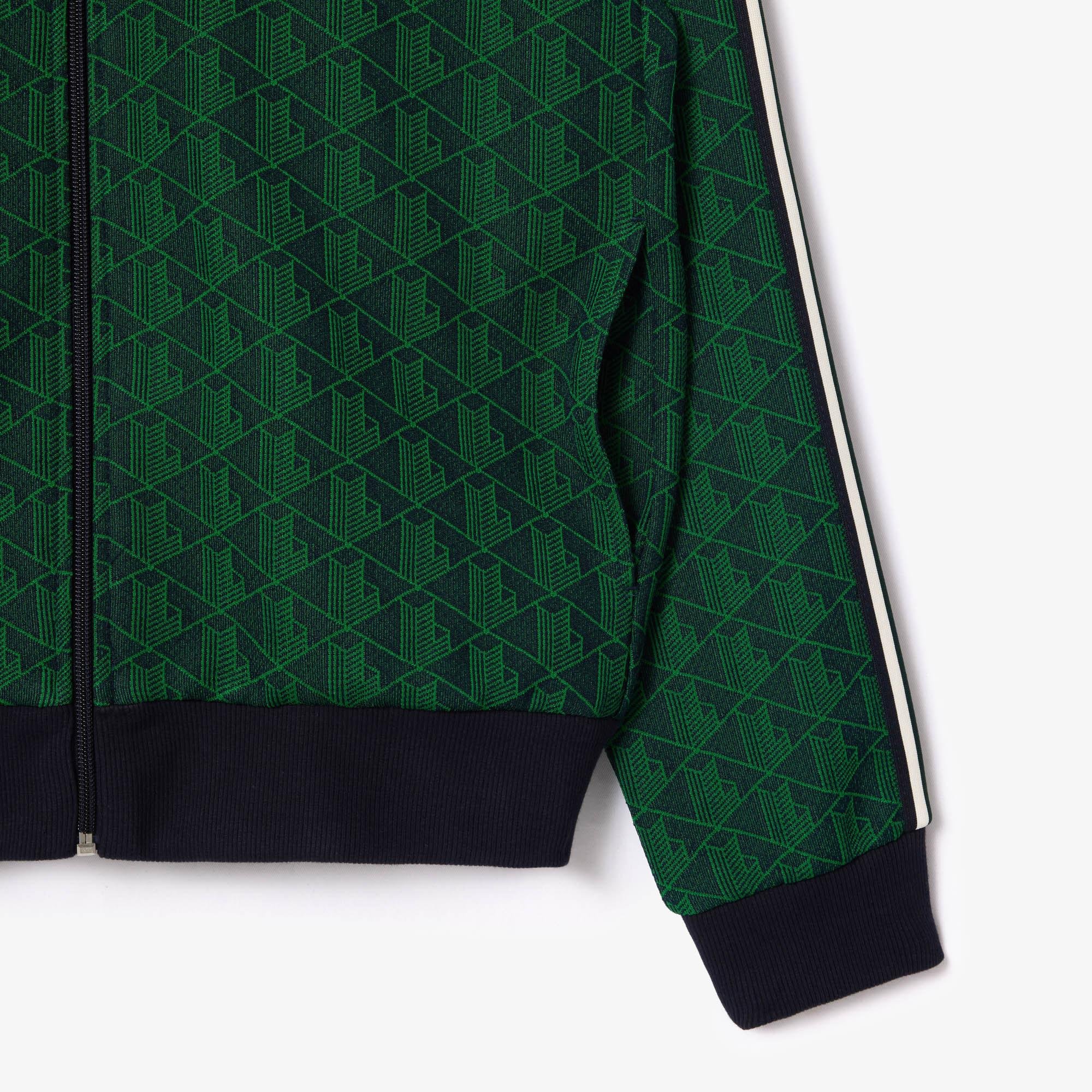 Lacoste Erkek Regular Fit Fermuarlı Monogram Yeşil Sweatshirt