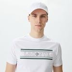 Lacoste Erkek Regular Fit Bisiklet Yaka Baskılı Beyaz T-Shirt
