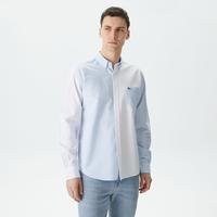 Lacoste Erkek Regular Fit Renk Bloklu Beyaz Gömlek20M