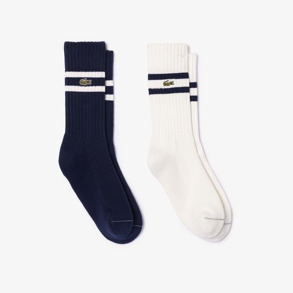 Lacoste Erkek Kontrast Çizgili Renkli Çorap