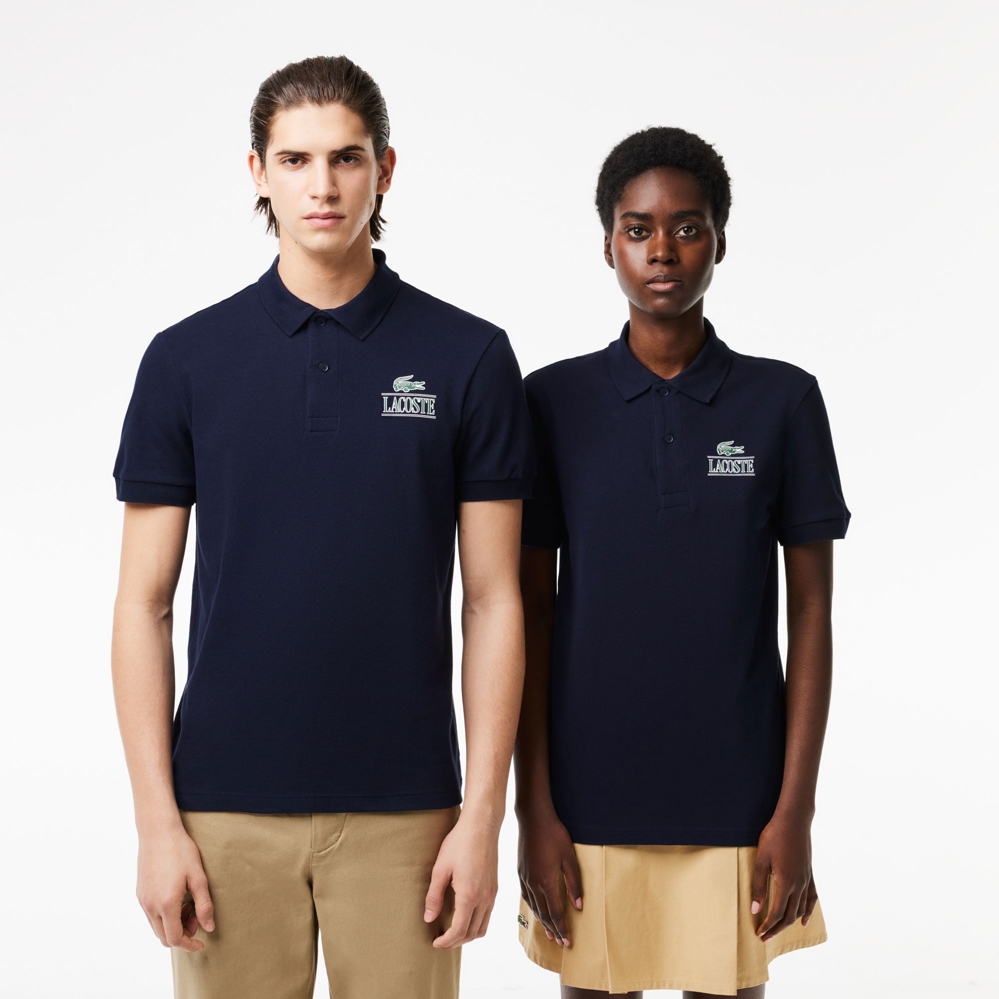 Lacoste Unisex Regular Fit Baskılı Lacivert Polo -1