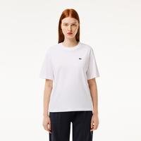 Lacoste Kadın Bisiklet Yaka Beyaz T-Shirt001