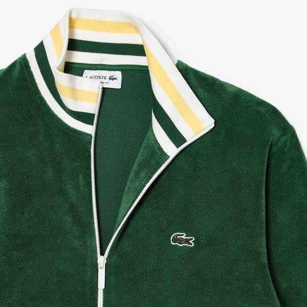 Lacoste Erkek Regular Fit Yarım Fermuarlı Yeşil Sweatshirt