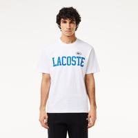 Lacoste Erkek Classic Fit Bisiklet Yaka Baskılı Beyaz T-Shirt001