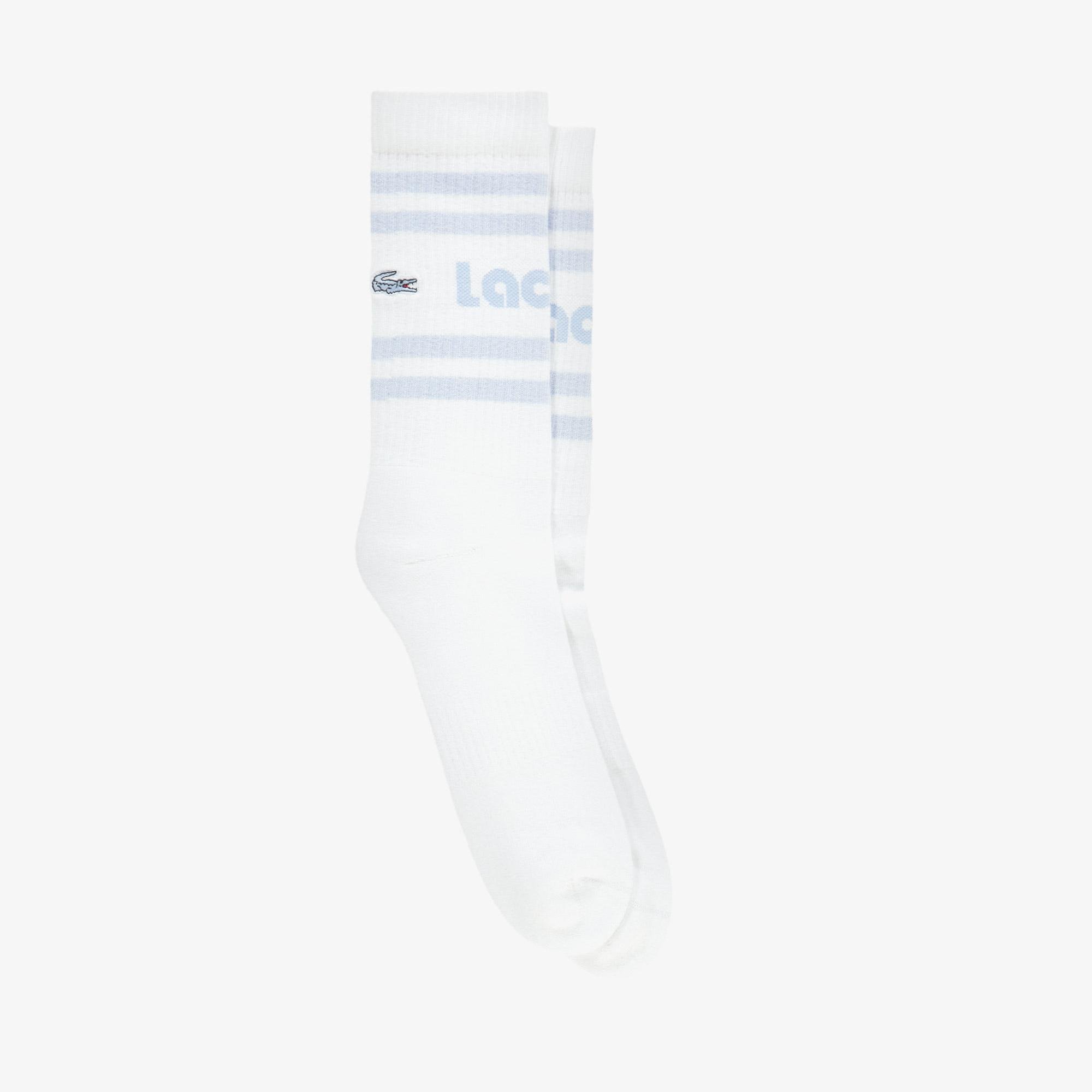 Lacoste Unisex Baskılı Beyaz Çorap