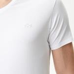 Lacoste Erkek Slim Fit V yaka Beyaz T-Shirt