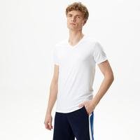 Lacoste Erkek Slim Fit V yaka Beyaz T-Shirt99B