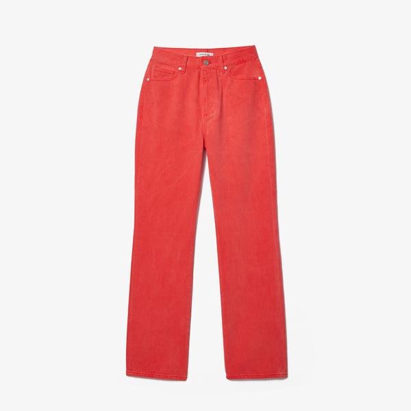 Lacoste Kadın Straight Fit Kırmızı Pantolon
