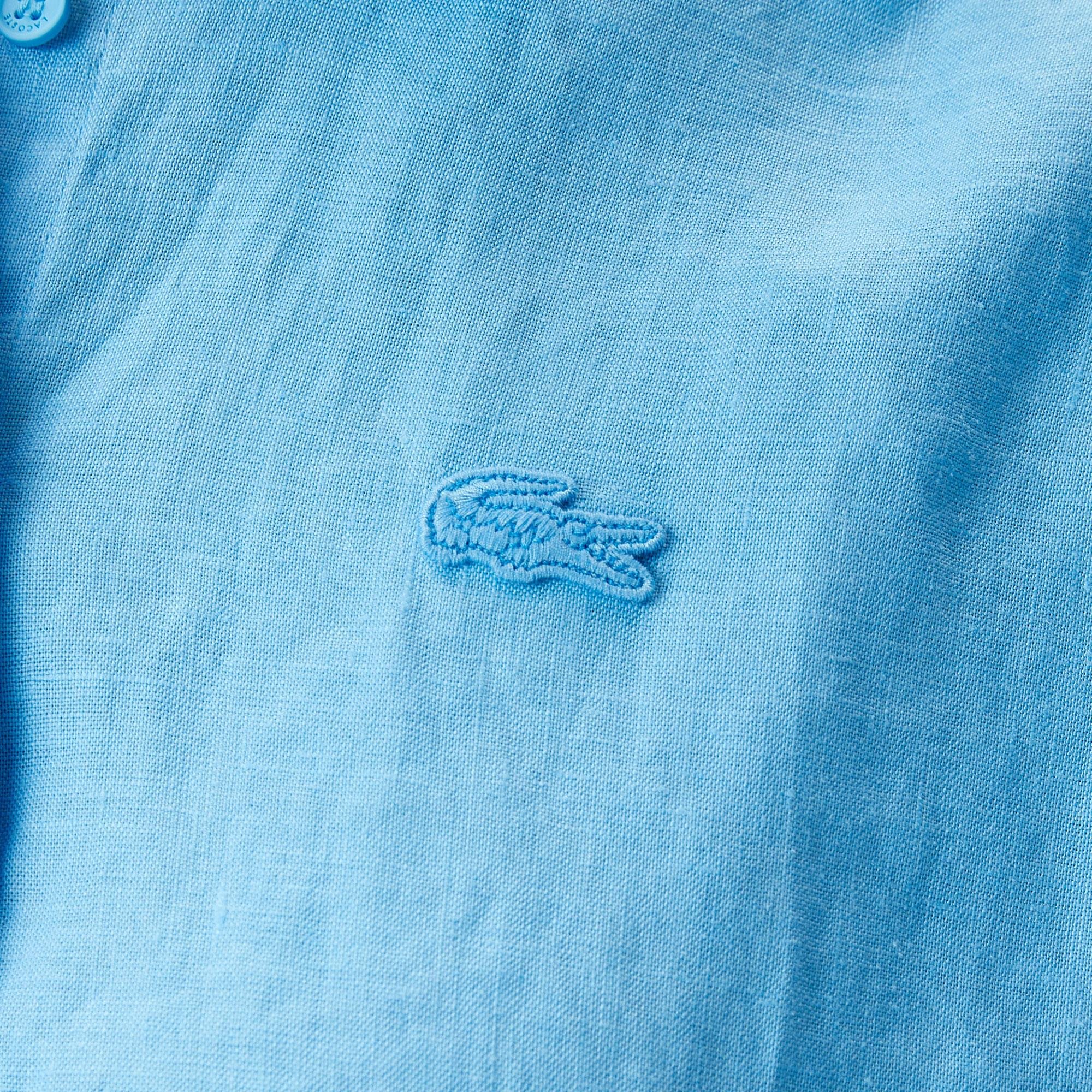 Lacoste Kadın Keten Mavi Gömlek