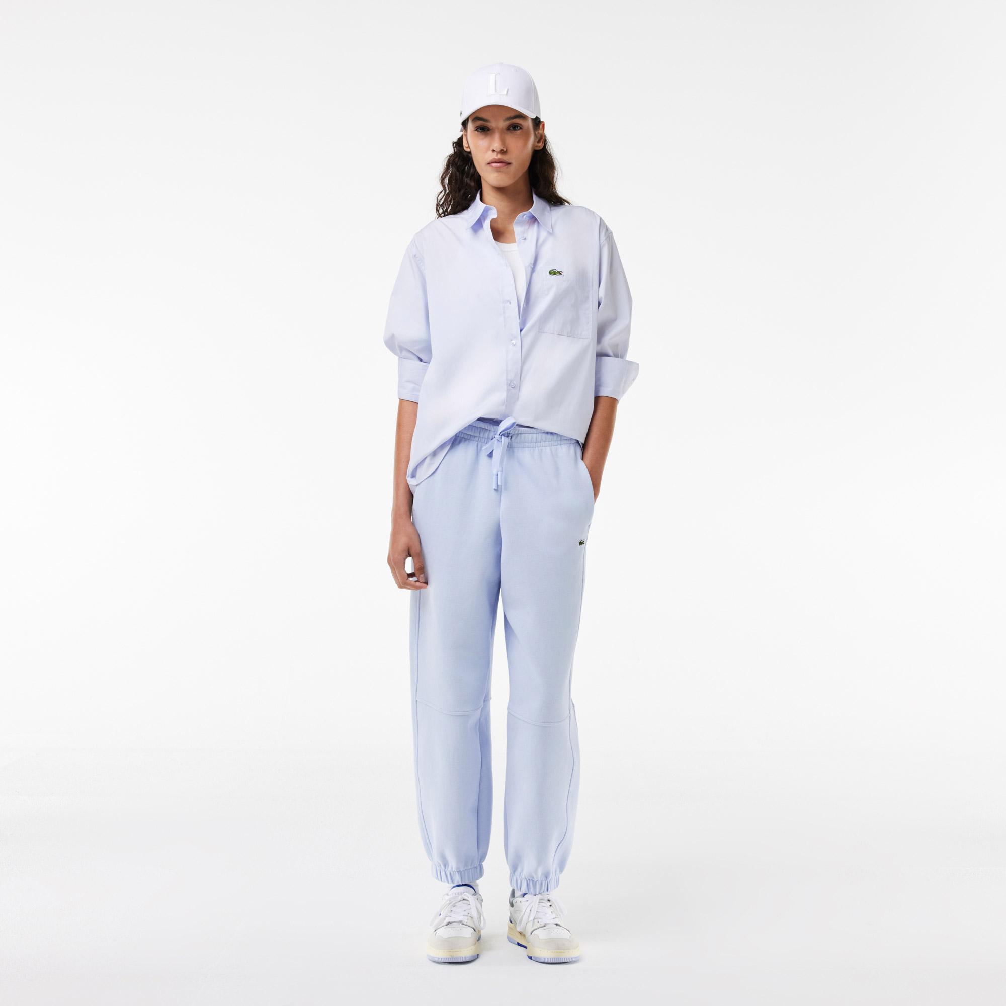 Lacoste Kadın Oversize Çizgili Mavi Gömlek