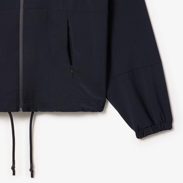 Lacoste Kadın Relaxed Fit  Kapüşonlu Lacivert Mont_6