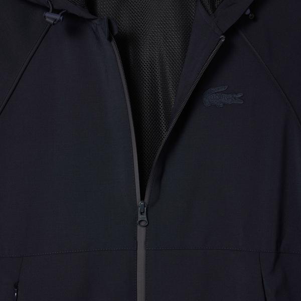 Lacoste Kadın Relaxed Fit  Kapüşonlu Lacivert Mont_5