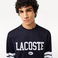 Lacoste Erkek Classic Fit Uzun Kollu Bisiklet Yaka Baskılı Siyah T-Shirt