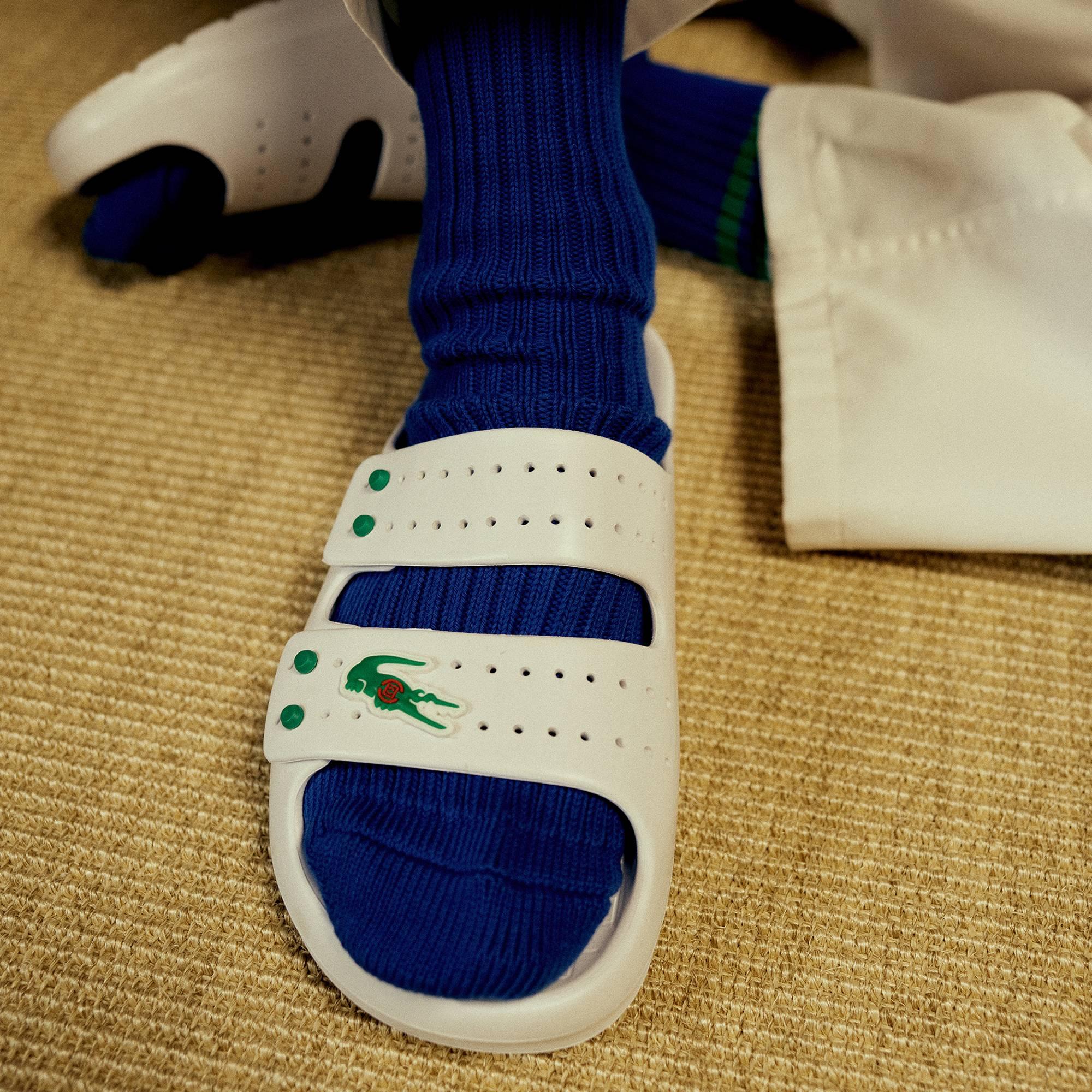 Lacoste X CLOT Kadın Çizgili Mavi Çorap