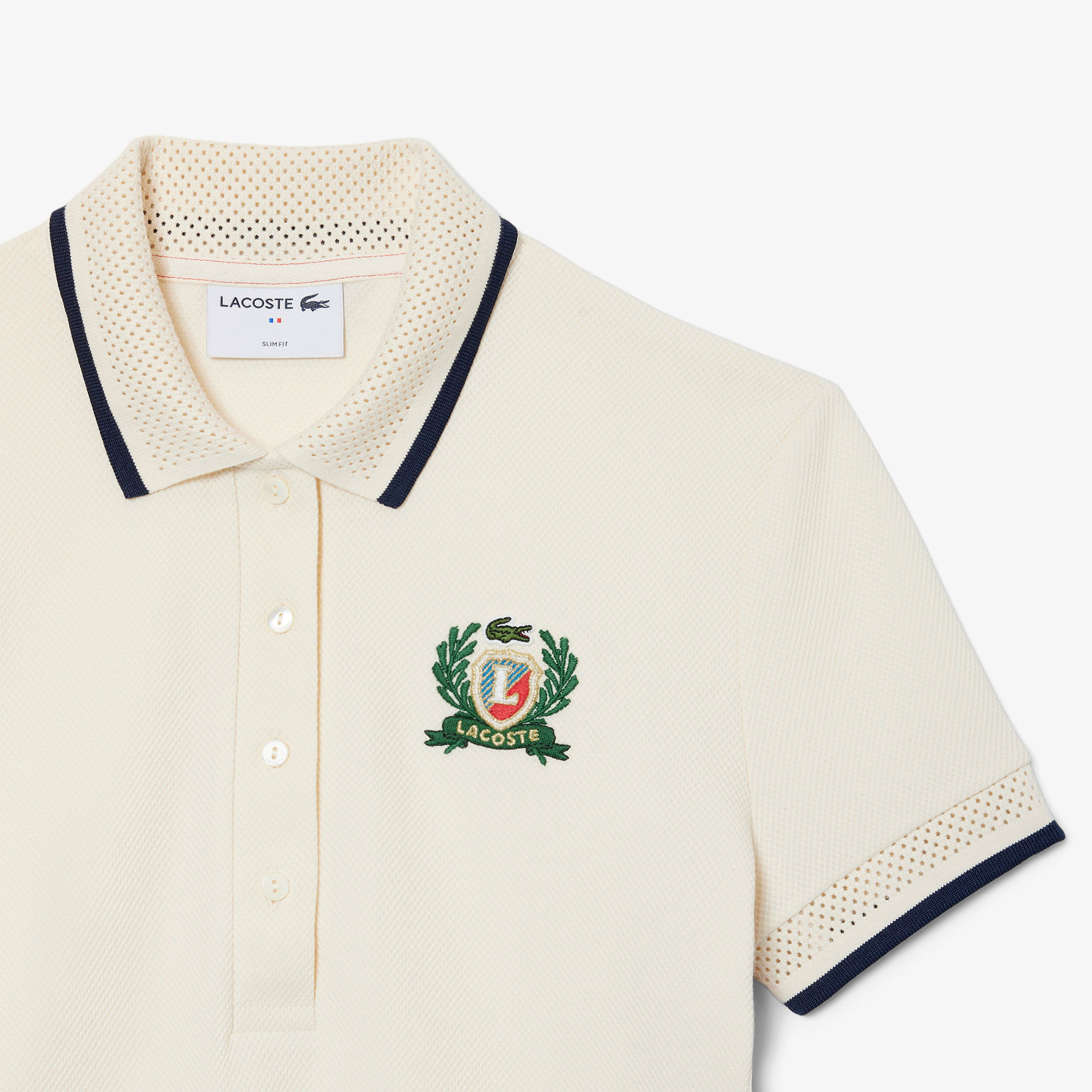 Lacoste Kadın Slim Fit Renk Bloklu Lacivert Polo