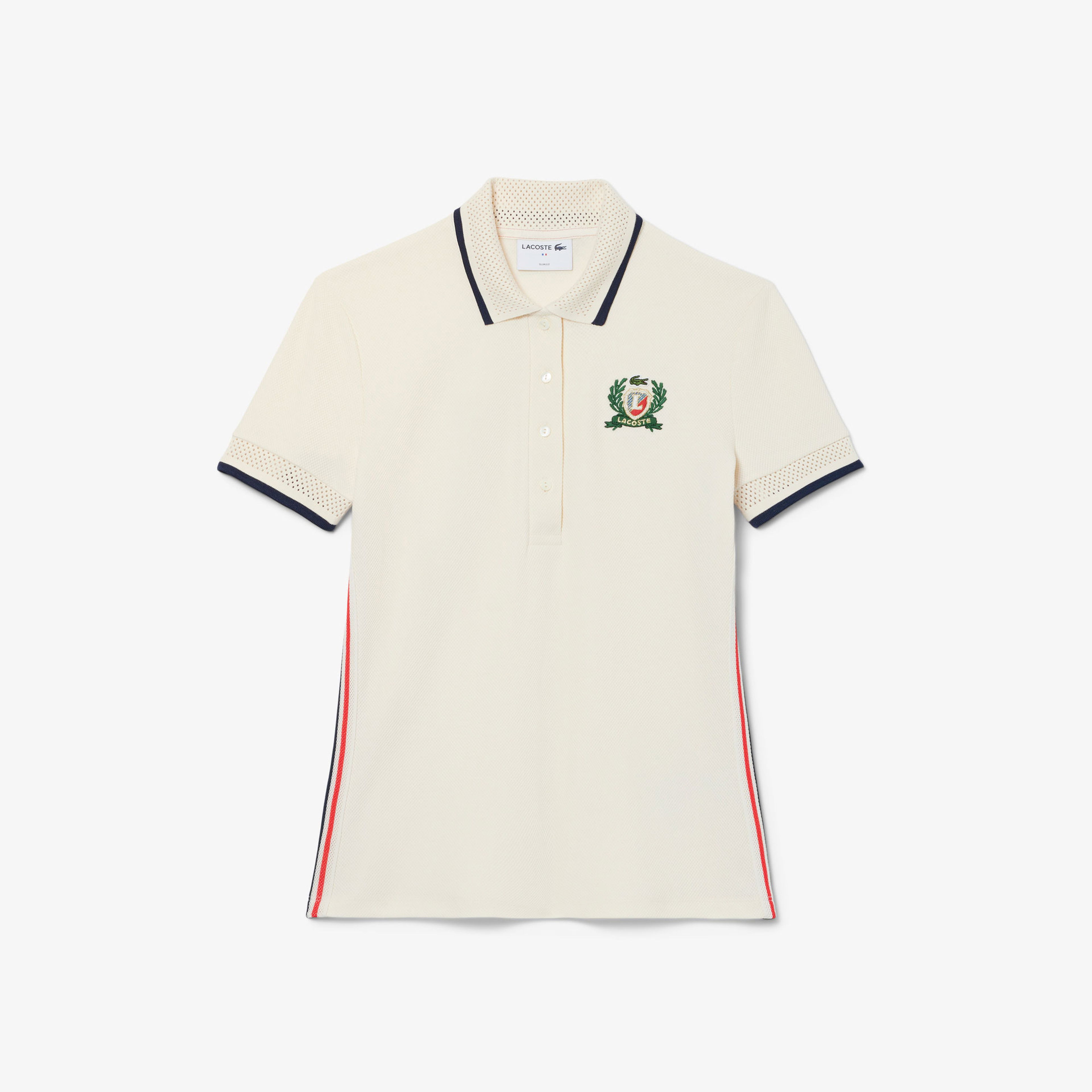 Lacoste Kadın Slim Fit Renk Bloklu Lacivert Polo