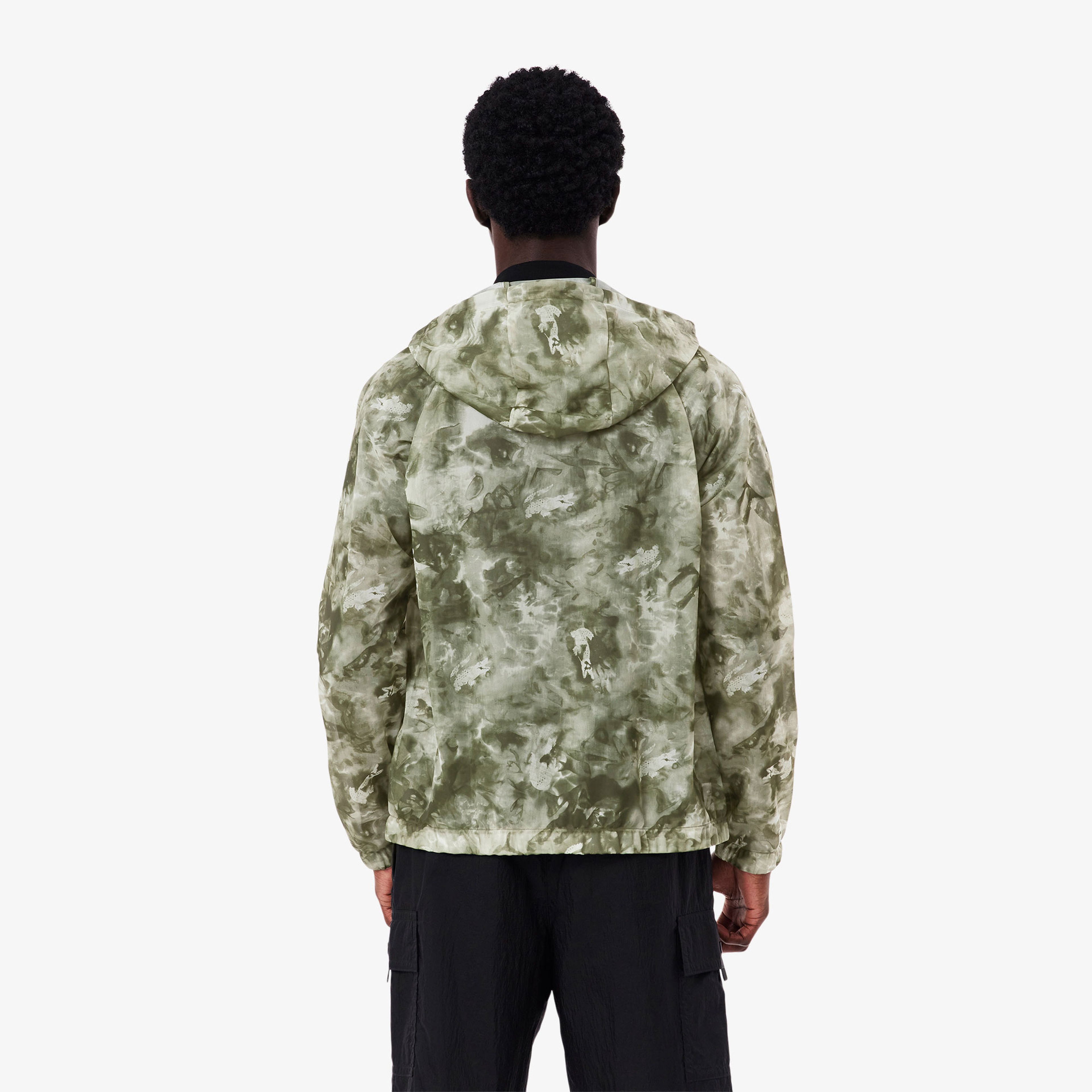 Lacoste Erkek Kayık Yaka Baskılı Yeşil Ceket