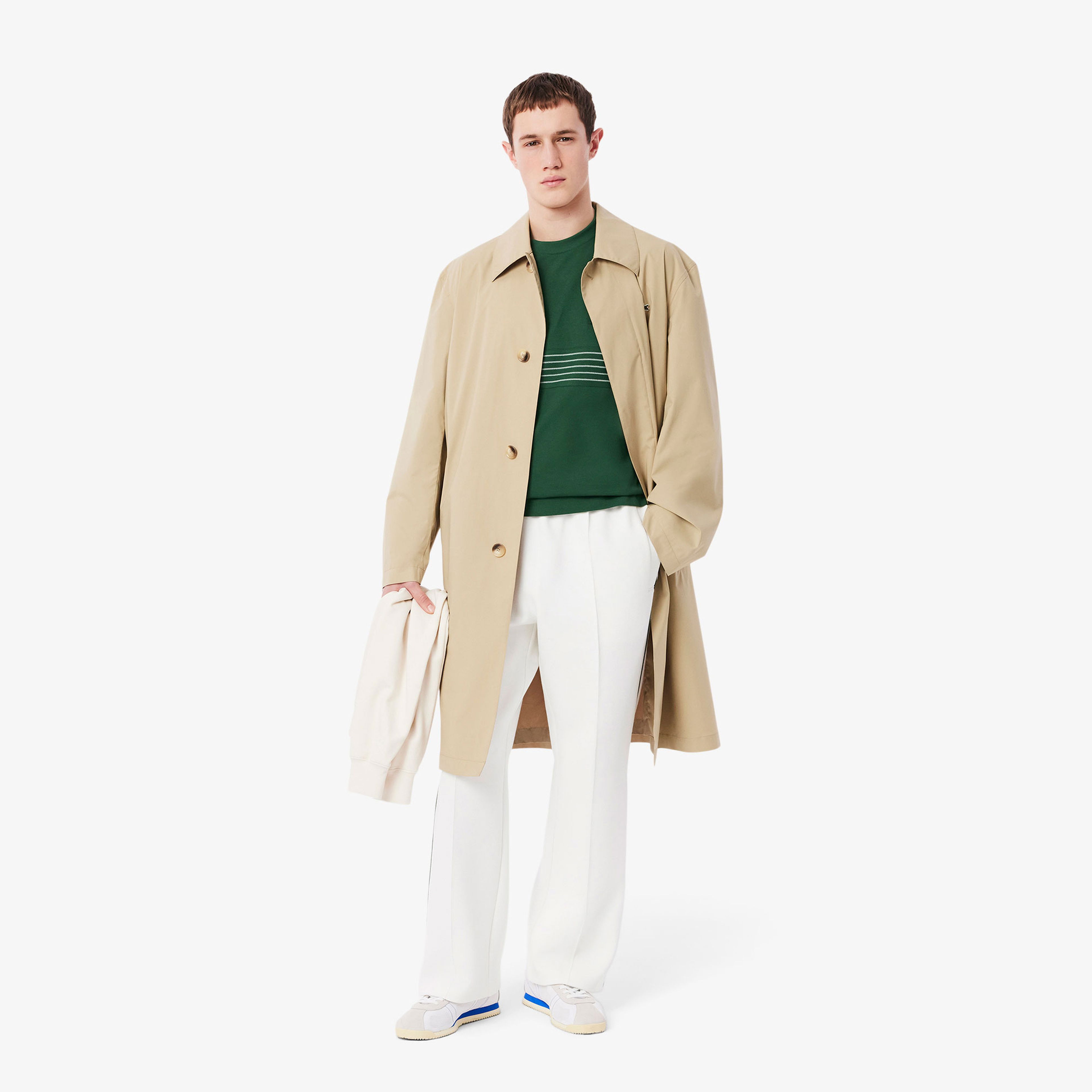 Lacoste Erkek Classic Fit Bisiklet Yaka Desenli Koyu Yeşil T-Shirt