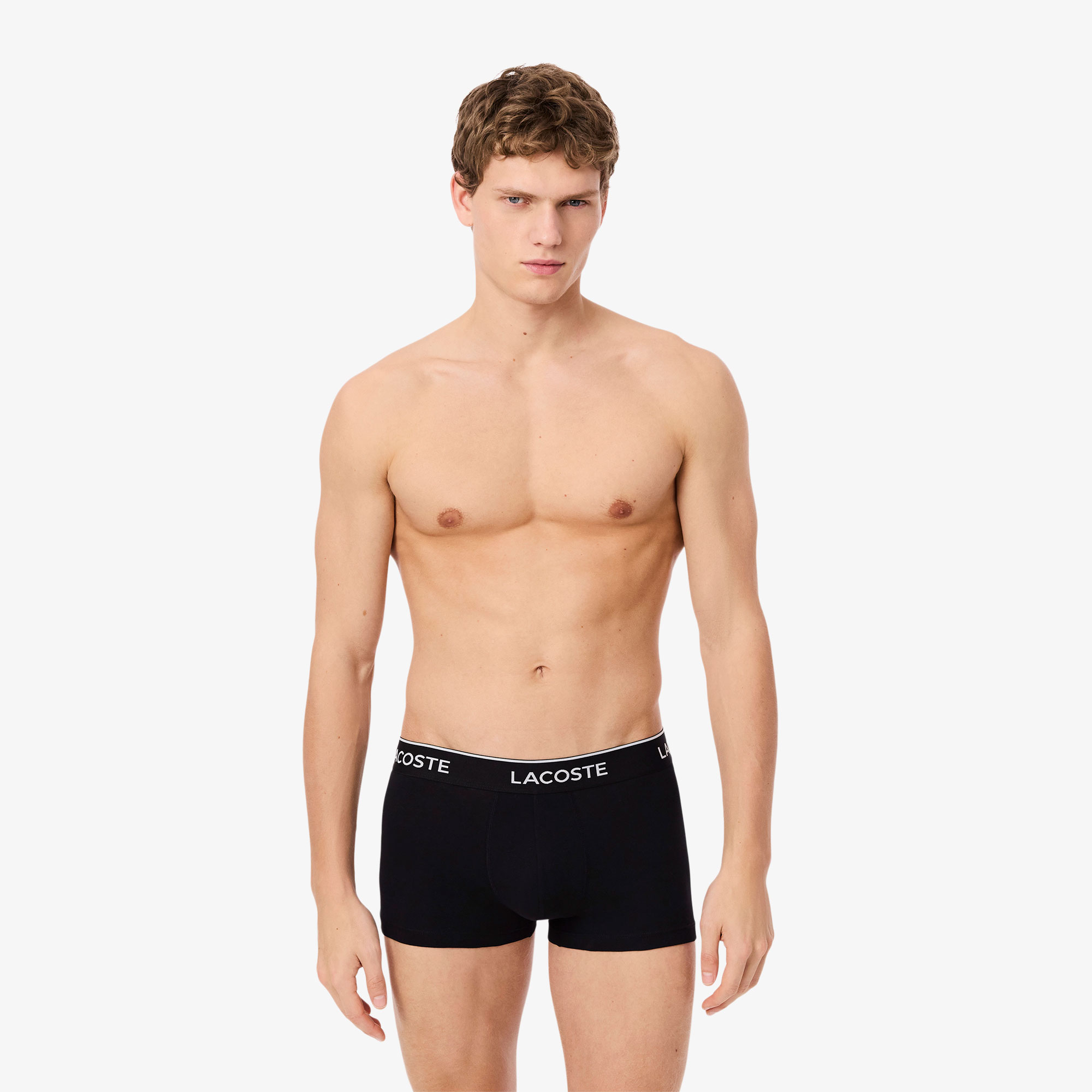 Lacoste Erkek 3'lü Siyah Boxer -1