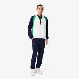 Lacoste Erkek Regular Fit Kapüşonlu Renk Bloklu Beyaz Eşofman Takımı Beyaz