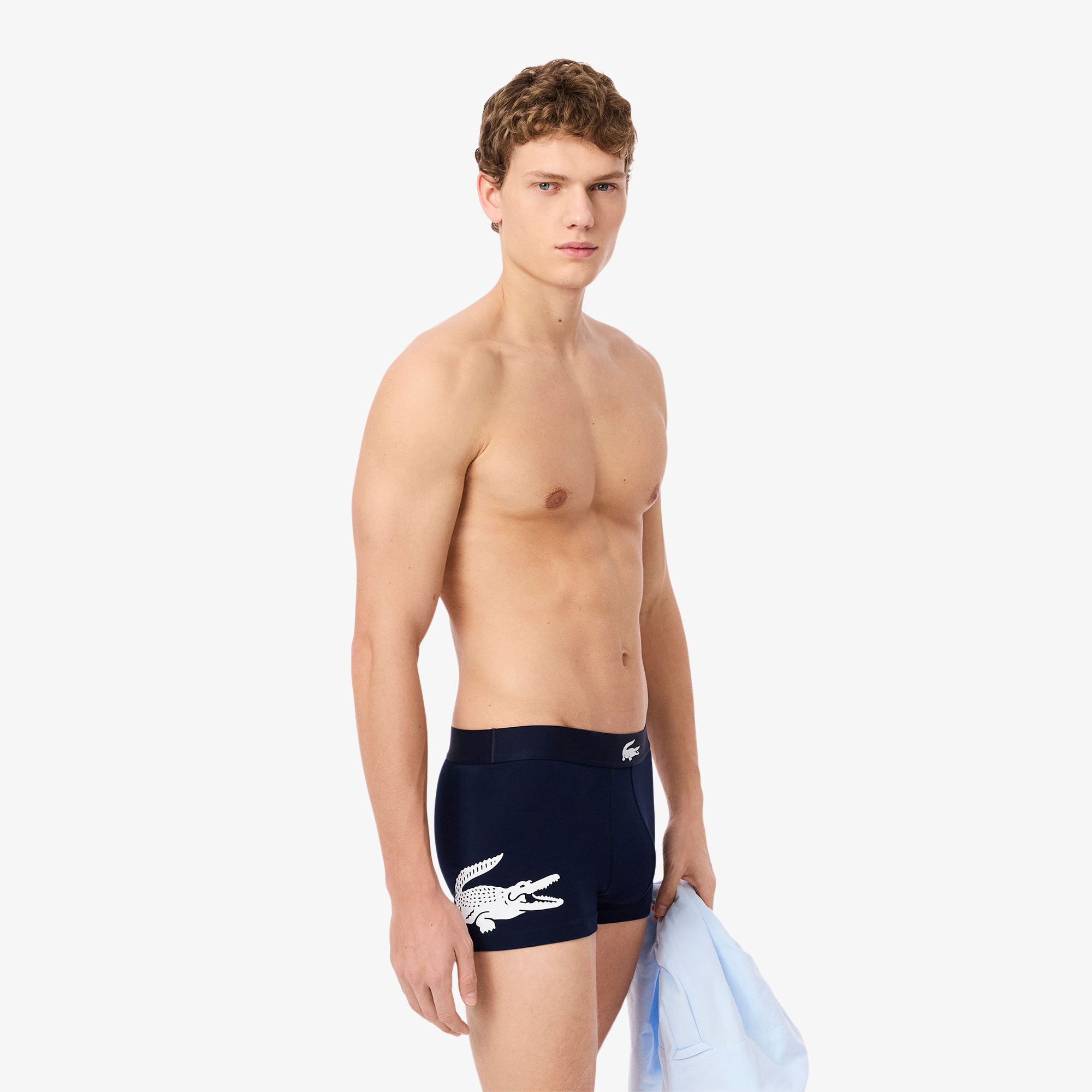 Lacoste Erkek Baskılı 3'lü Renkli Boxer -1