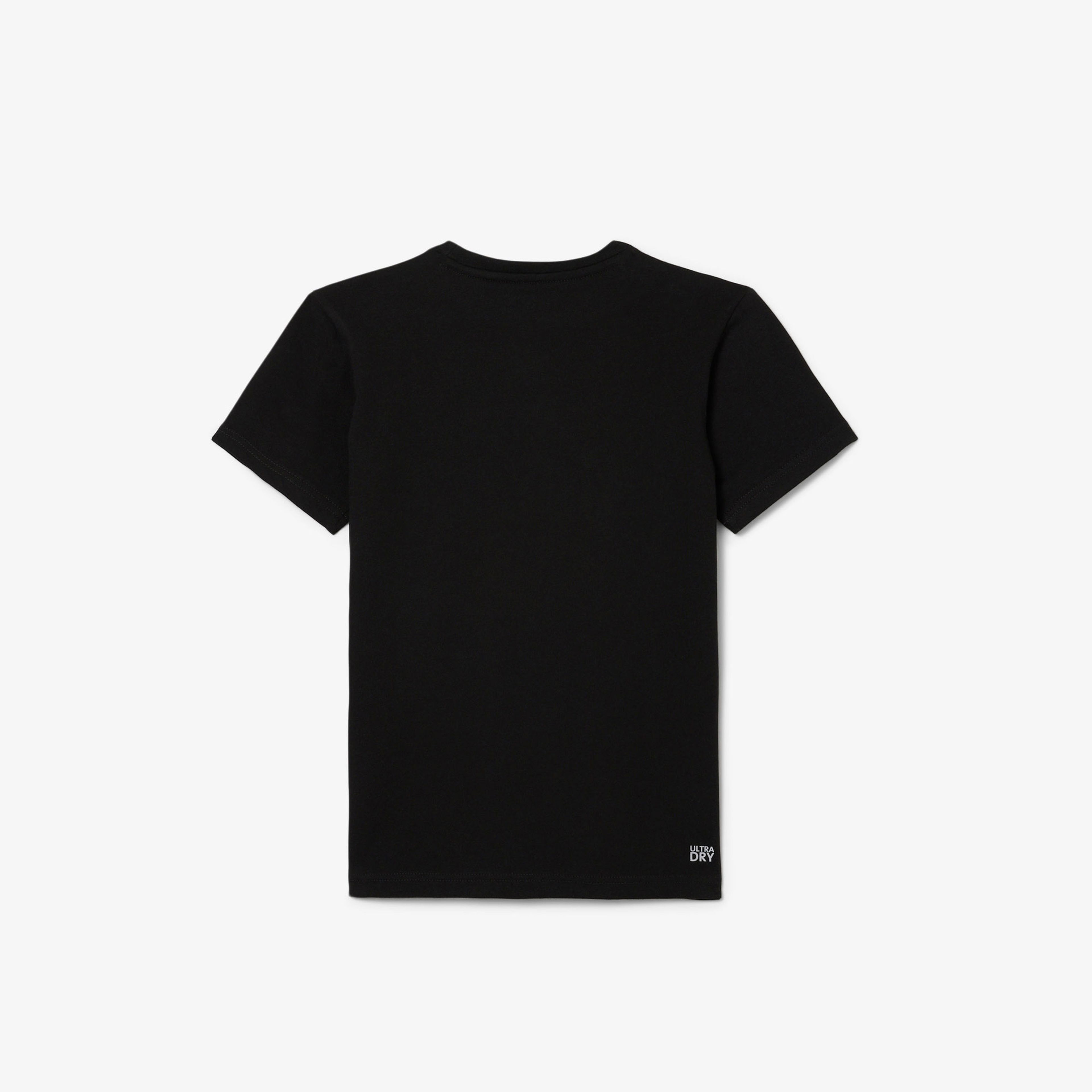 Lacoste Erkek Çocuk Oversize Fit Bisiklet Yaka Baskılı Siyah T-Shirt