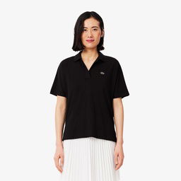 Lacoste Kadın Relaxed Fit Siyah Polo Siyah