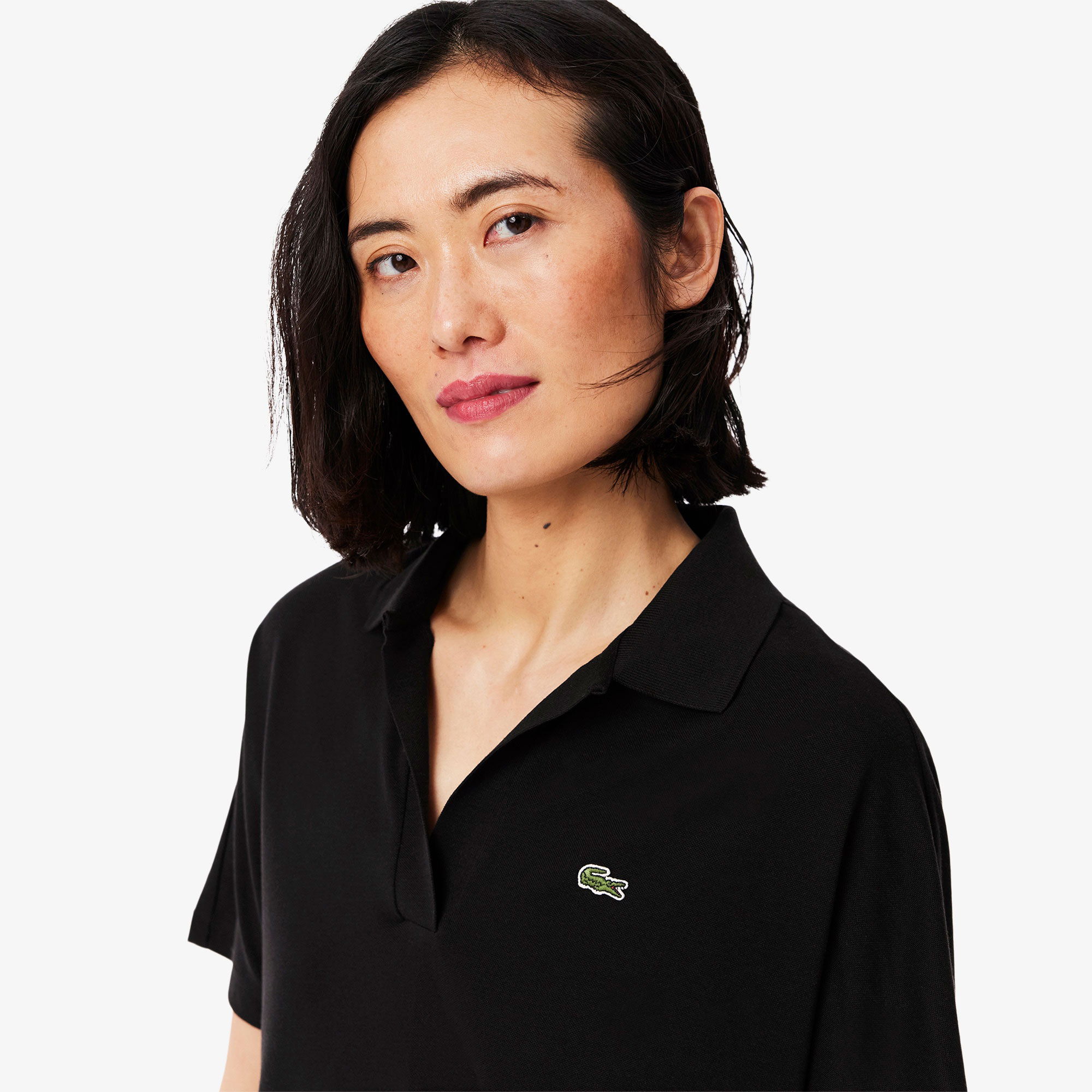 Lacoste Kadın Relaxed Fit Siyah Polo