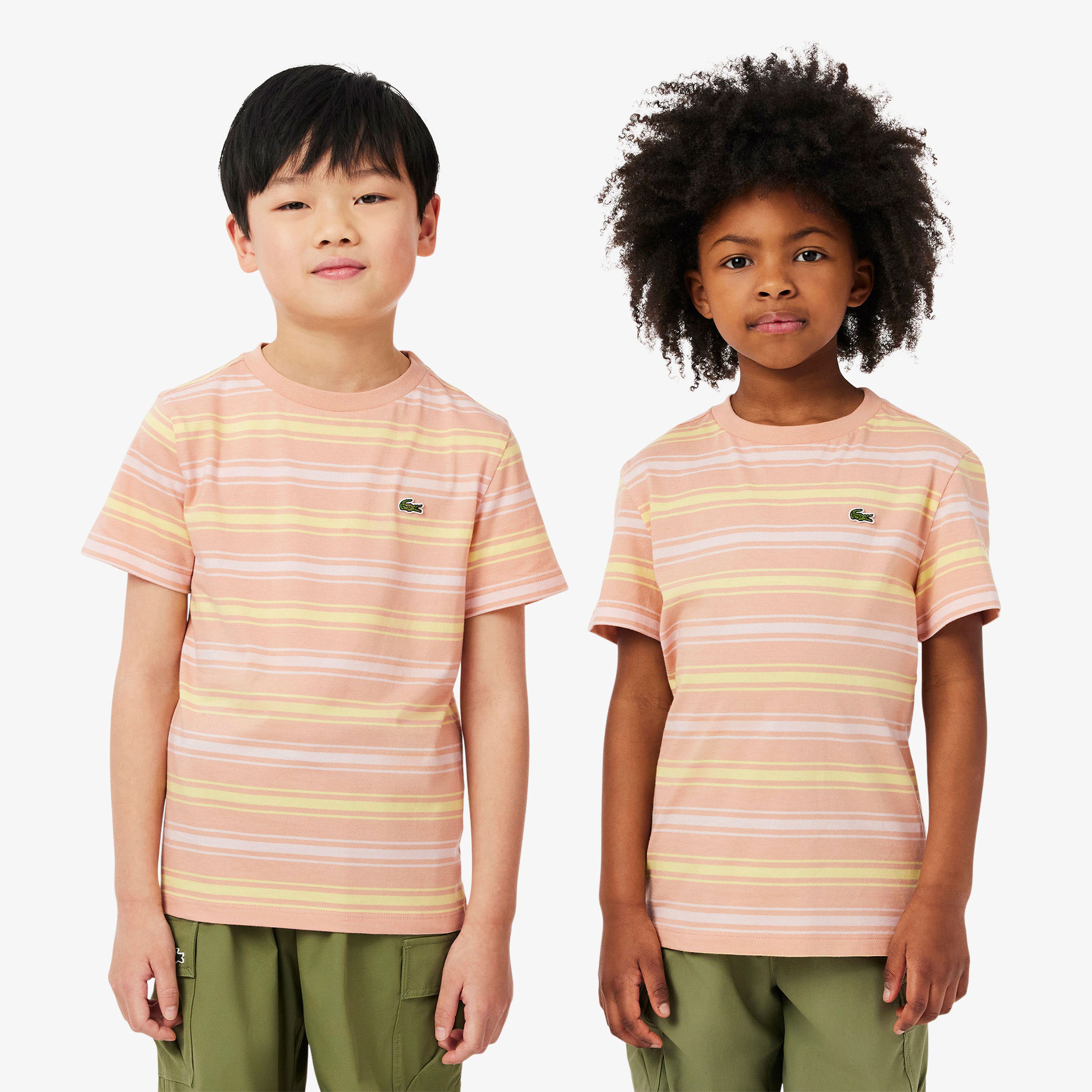 Lacoste Çocuk Bisiklet Yaka Çizgili Kahverengi T-Shirt