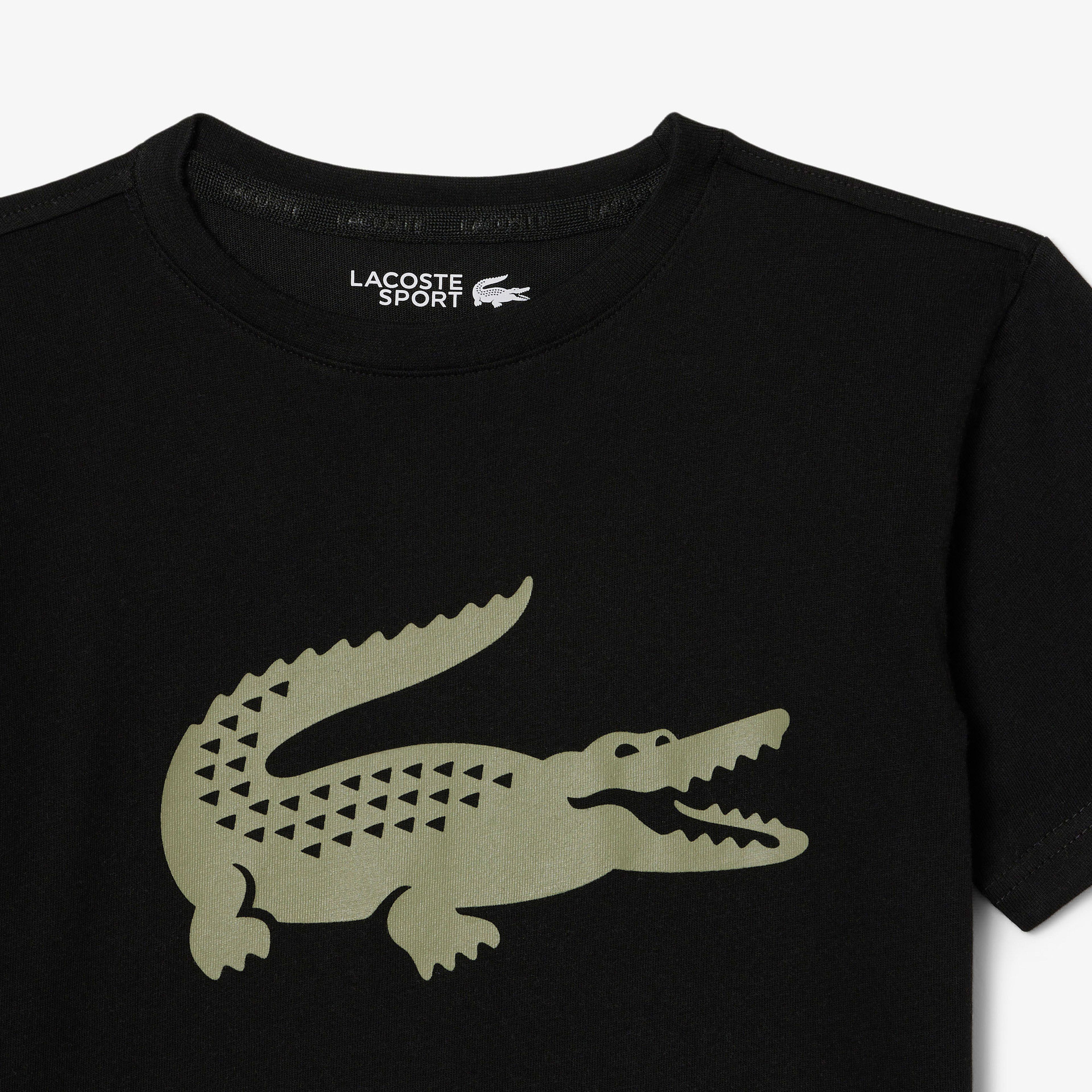 Lacoste Erkek Çocuk Oversize Fit Bisiklet Yaka Baskılı Siyah T-Shirt