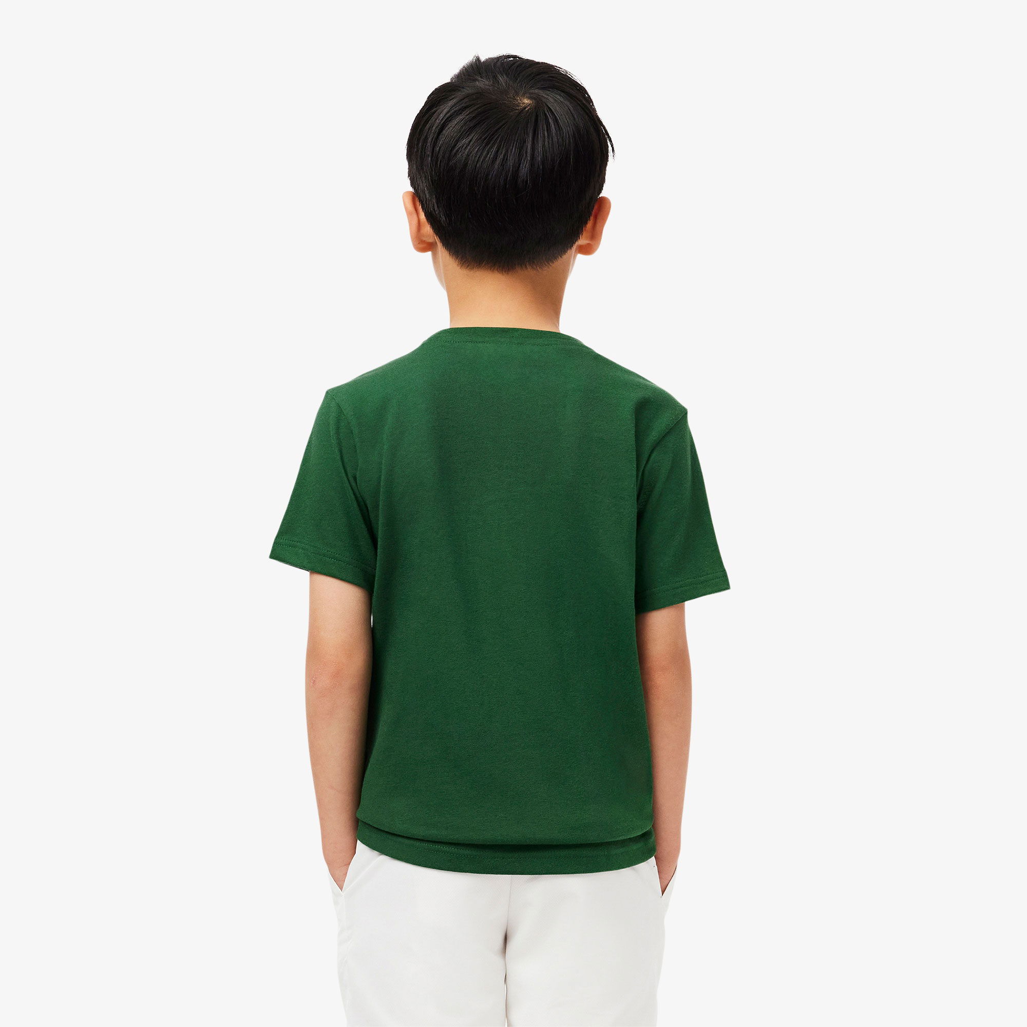 Lacoste Erkek Çocuk Oversize Fit Bisiklet Yaka Baskılı Yeşil T-Shirt