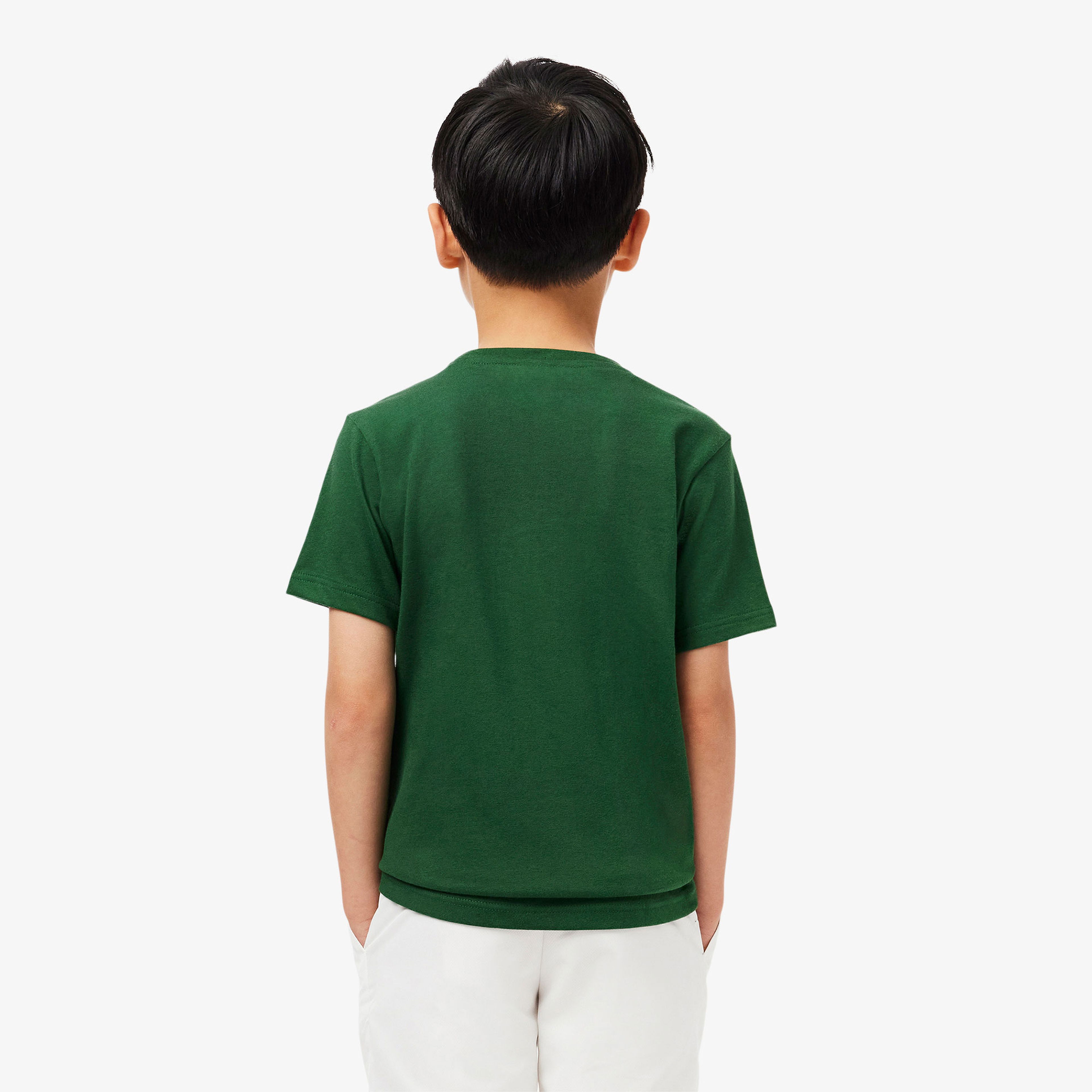 Lacoste Erkek Çocuk Oversize Fit Bisiklet Yaka Baskılı Yeşil T-Shirt