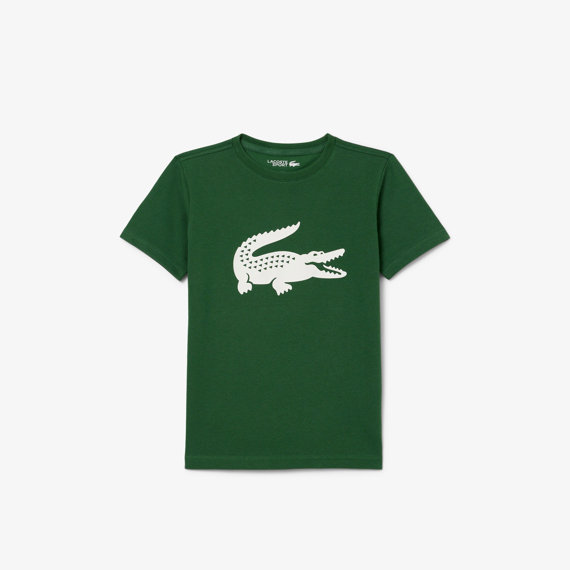 Lacoste Erkek Çocuk Oversize Fit Bisiklet Yaka Baskılı Yeşil T-Shirt