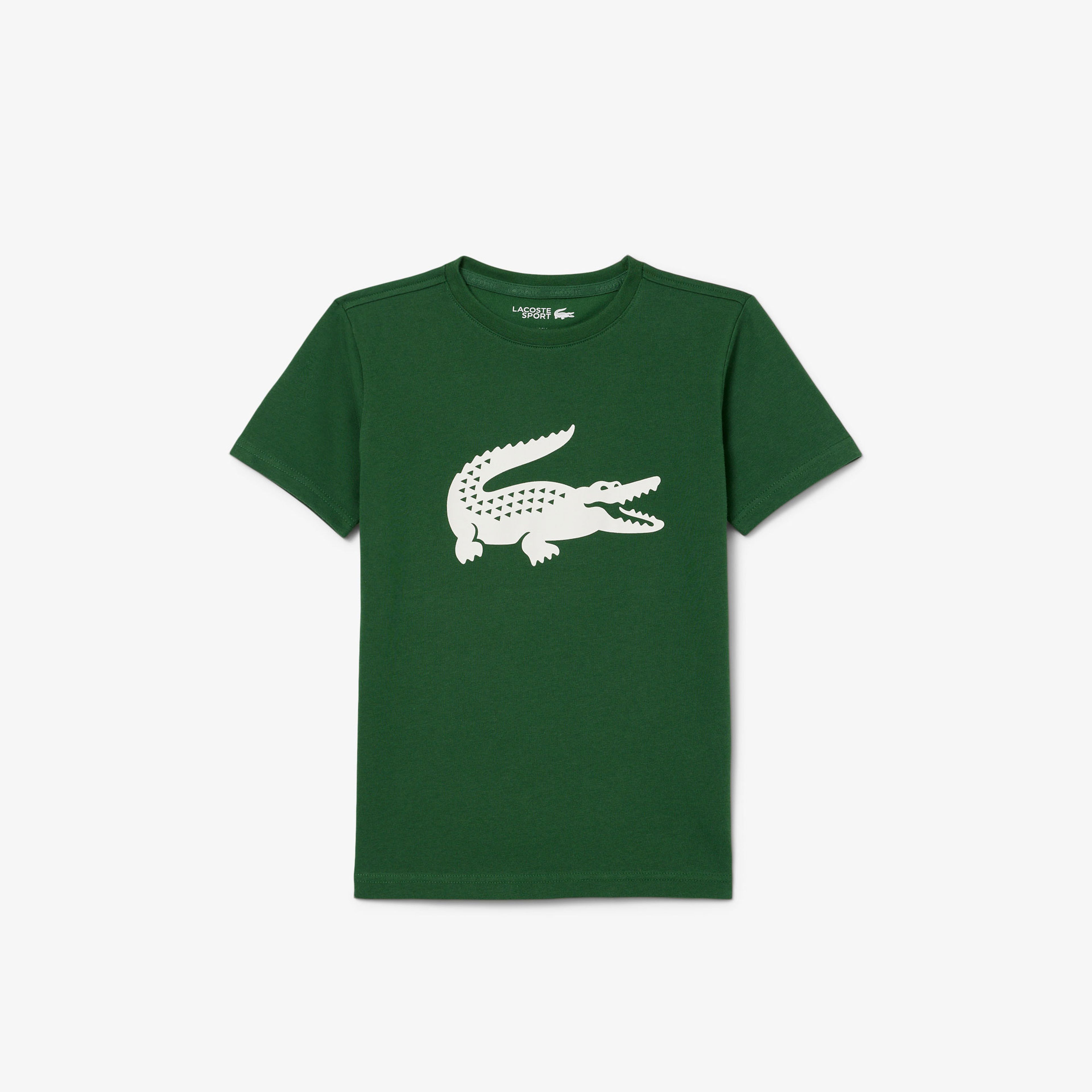 Lacoste Erkek Çocuk Oversize Fit Bisiklet Yaka Baskılı Yeşil T-Shirt